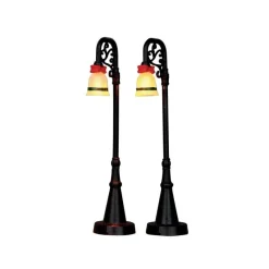 Lemax Luci E Alimentatori*Bell Ornament Lamp Post Set of 2 B/O 4.5V Cod. 54932