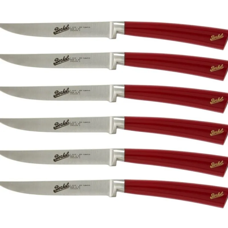 Berkel Coltelli Berkel|Coltelli Berkel*Elegance Set 6 coltelli da bistecca in acciaio Rosso