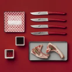 Berkel Coltelli Berkel*Set 4 Coltelli da Bistecca Colore Rosso