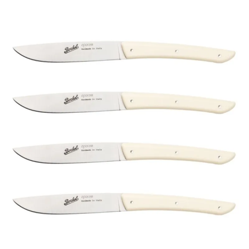 Berkel Coltelli Berkel*Set 4 Coltelli da Bistecca Colore Crema