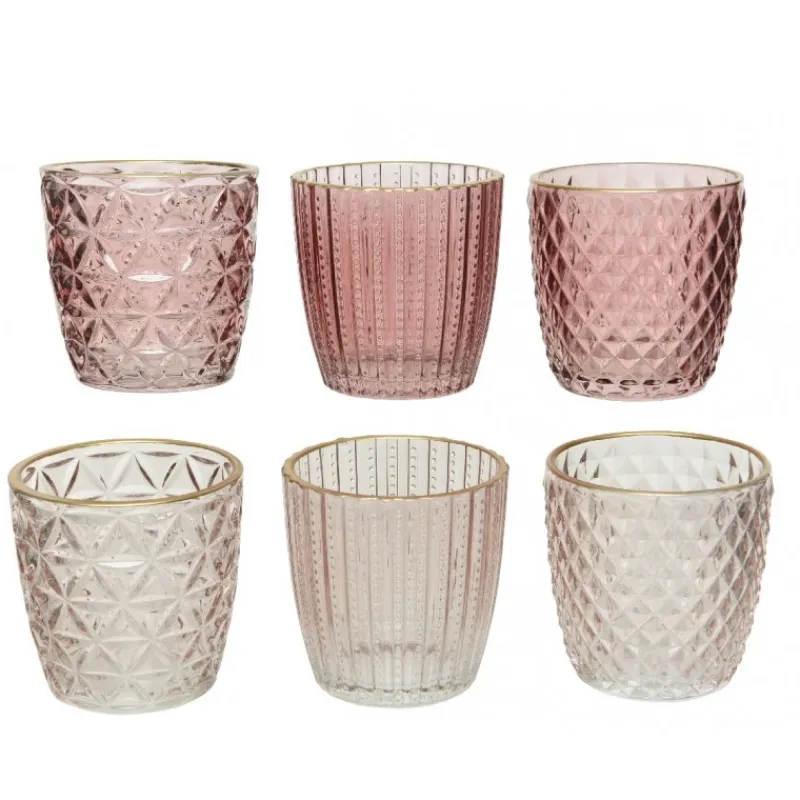 Kaemingk Oggetti Per La Tavola*Bicchiere Rosso Porta Tea Light h 8 cm. Pezzo Singolo
