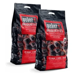 Weber Combustibili Per Barbecue|Combustibili E Affumicatura Weber*BUNDLE 2 x Sacco da 8 kg di Bricchetti Cod. 17591