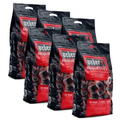 Weber Combustibili Per Barbecue|Combustibili E Affumicatura Weber*BUNDLE 6 x Sacco da 8 kg di Bricchetti Cod. 17591