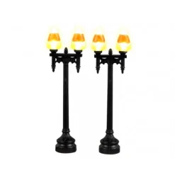 Lemax Luci E Alimentatori|Luci E Alimentatori*Candy Corn Street Light Set of 2 B/O 4.5V Cod. 34071