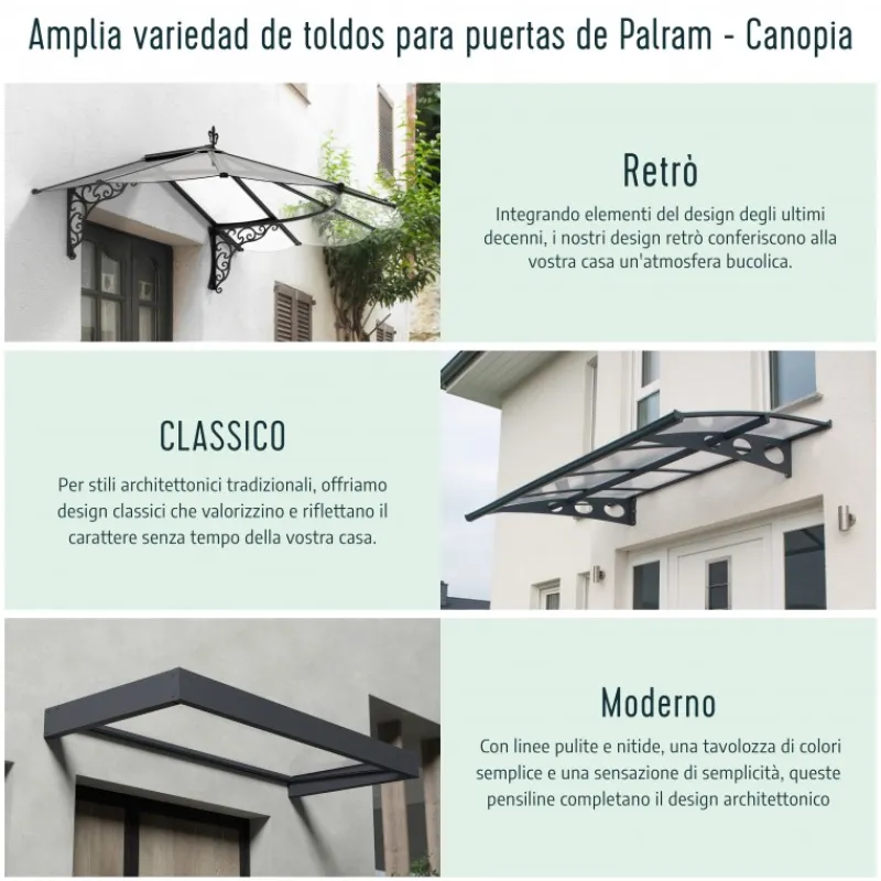 Canopia Pensiline*Amsterdam Pensilina Da Esterno 224X140 cm Trasparente