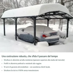 Canopia Carport*Arcadia Carport in Alluminio 3.6 X 8.6 m