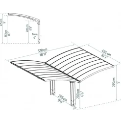 Canopia Carport*Arizona Wave Carport Doppio in Alluminio 6 X 5 m