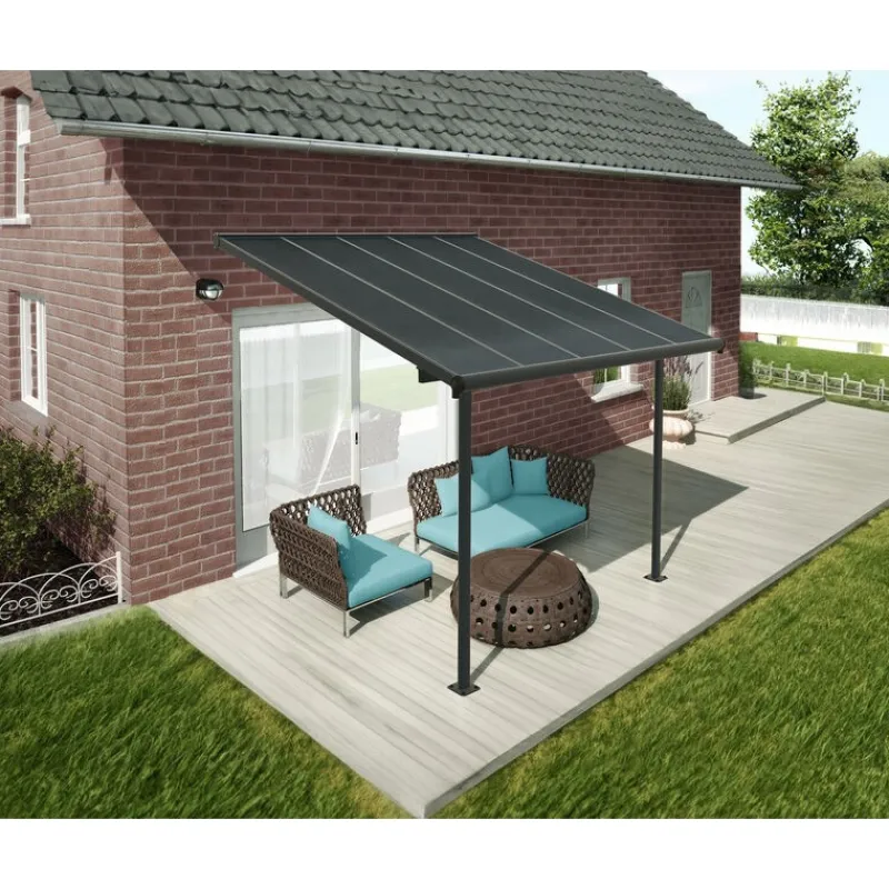 Canopia Pergole*Capri Pergola Addossata in Alluminio 3X3 m Grigio