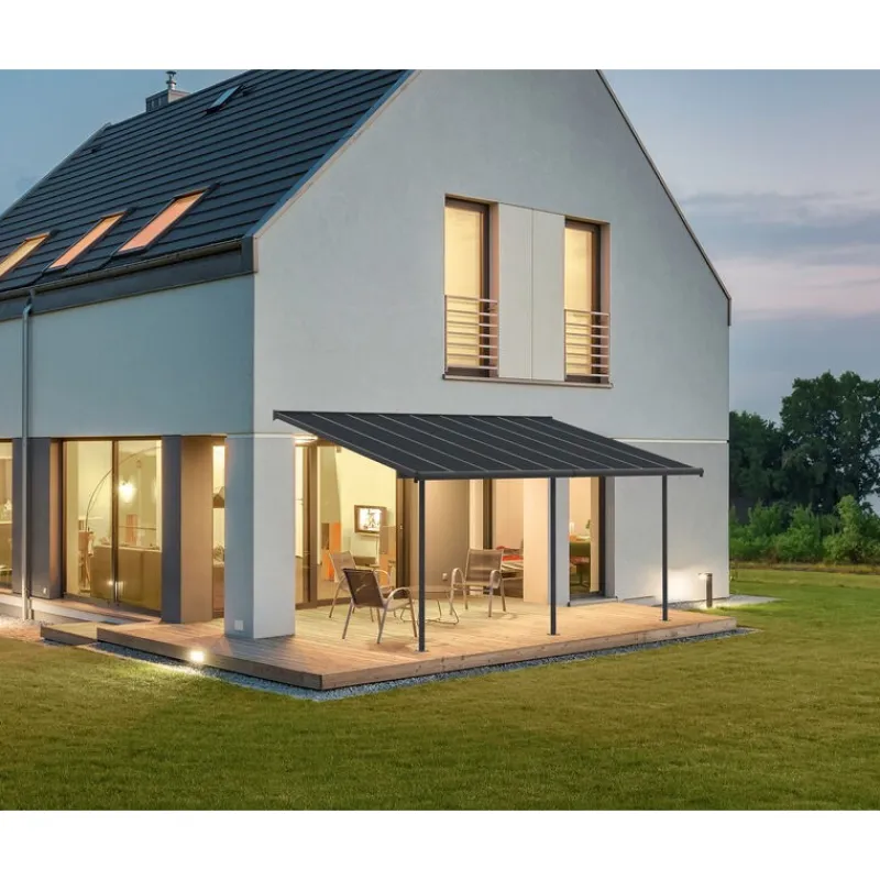 Canopia Pergole*Capri Pergola Addossata in Alluminio 3X5.6 m Grigio