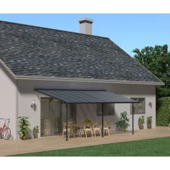 Canopia Pergole*Capri Pergola Addossata in Alluminio 3X6.2 m Grigio