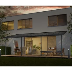 Canopia Pergole*Capri Pergola Addossata in Alluminio 3X7.4 m Grigio
