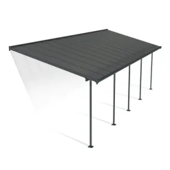 Canopia Pergole*Capri Pergola Addossata in Alluminio 3X8.6 m Grigio