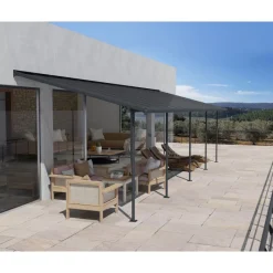 Canopia Pergole*Capri Pergola Addossata in Alluminio 3X8.6 m Grigio