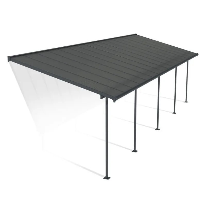 Canopia Pergole*Capri Pergola Addossata in Alluminio 3X9.7 m Grigio