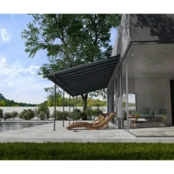 Canopia Pergole*Capri Pergola Addossata in Alluminio 3X9.7 m Grigio