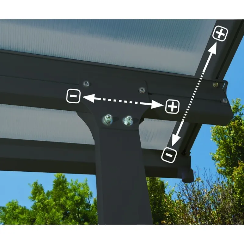 Canopia Pergole*Feria Pergola Addossata in Alluminio 3X3 m Grigio