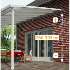 Canopia Pergole*Feria Pergola Addossata in Alluminio 3X4.3 m Grigio
