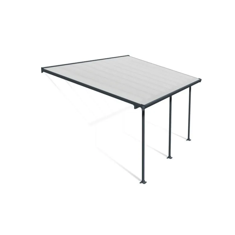 Canopia Pergole*Feria Pergola Addossata in Alluminio 3X5.5 m Grigio