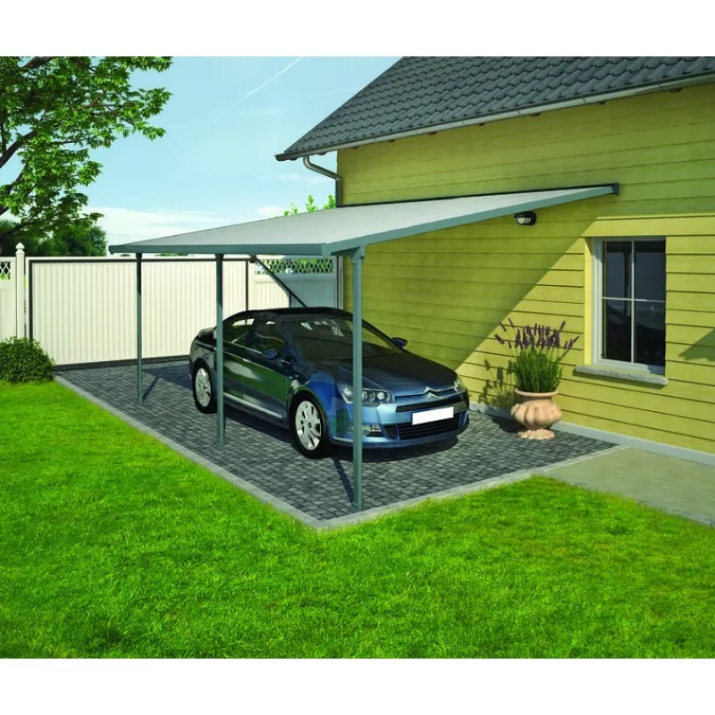 Canopia Pergole*Feria Pergola Addossata in Alluminio 3X5.5 m Grigio