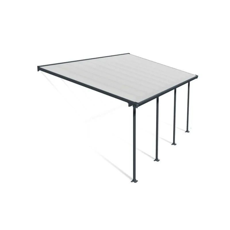 Canopia Pergole*Feria Pergola Addossata in Alluminio 3X6.1 m Grigio