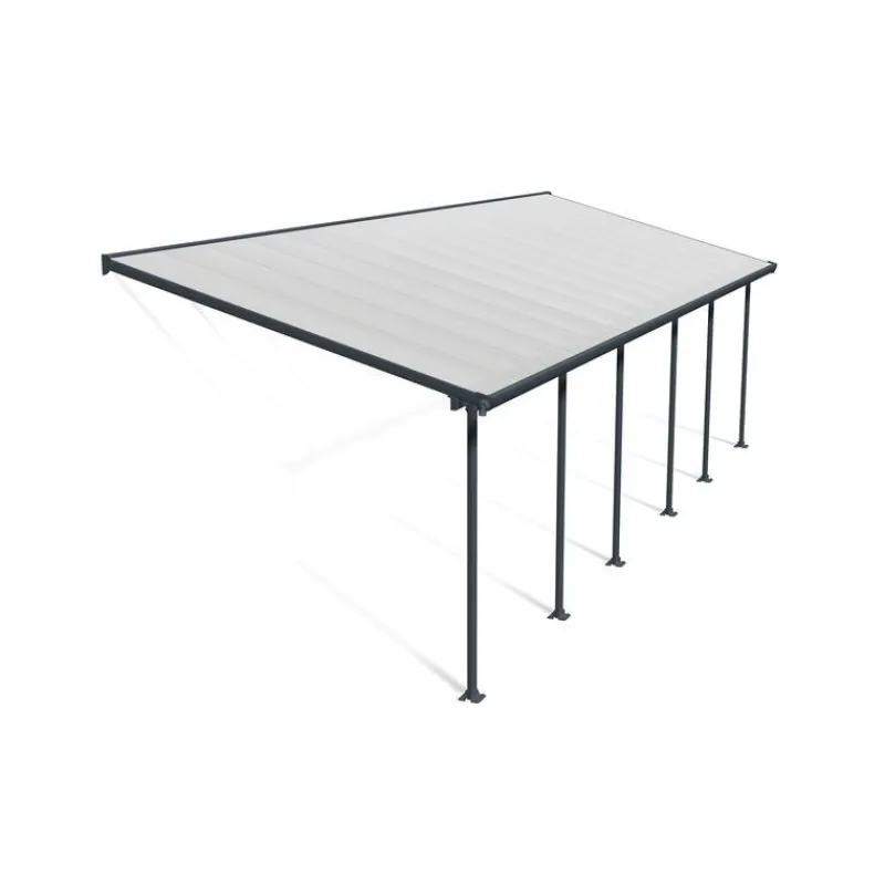 Canopia Pergole*Feria Pergola Addossata in Alluminio 3X9.2 m Grigio