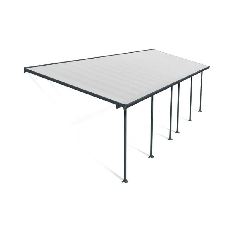 Canopia Pergole*Feria Pergola Addossata in Alluminio 3X9.7 m Grigio