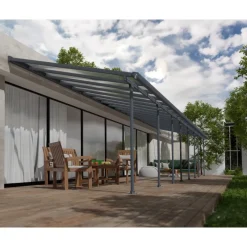 Canopia Pergole*Feria Pergola Addossata in Alluminio 3X11.56 m Grigio