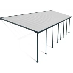 Canopia Pergole*Feria Pergola Addossata in Alluminio 3X12.2 m Grigio