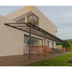 Canopia Pergole*Feria Pergola Addossata in Alluminio 3X12.2 m Grigio