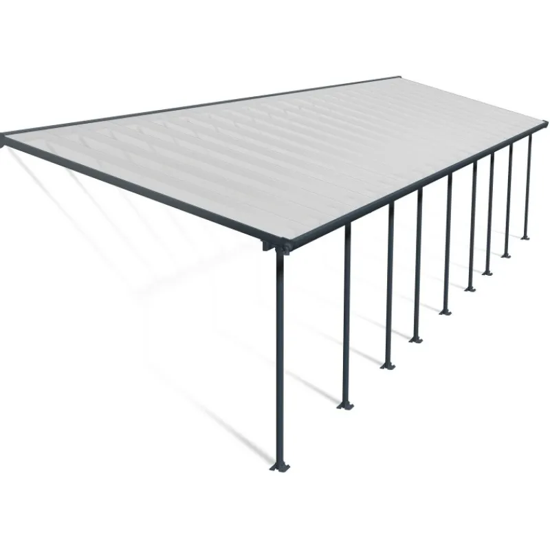 Canopia Pergole*Feria Pergola Addossata in Alluminio 3X12.7 m Grigio