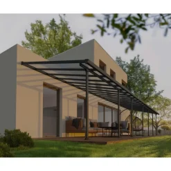 Canopia Pergole*Feria Pergola Addossata in Alluminio 3X12.7 m Grigio