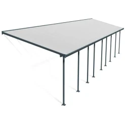 Canopia Pergole*Feria Pergola Addossata in Alluminio 3X13.4 m Grigio