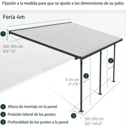 Canopia Pergole*Helsinki Pergola 3 X 7.3 m Pergola in Legno di Cedro
