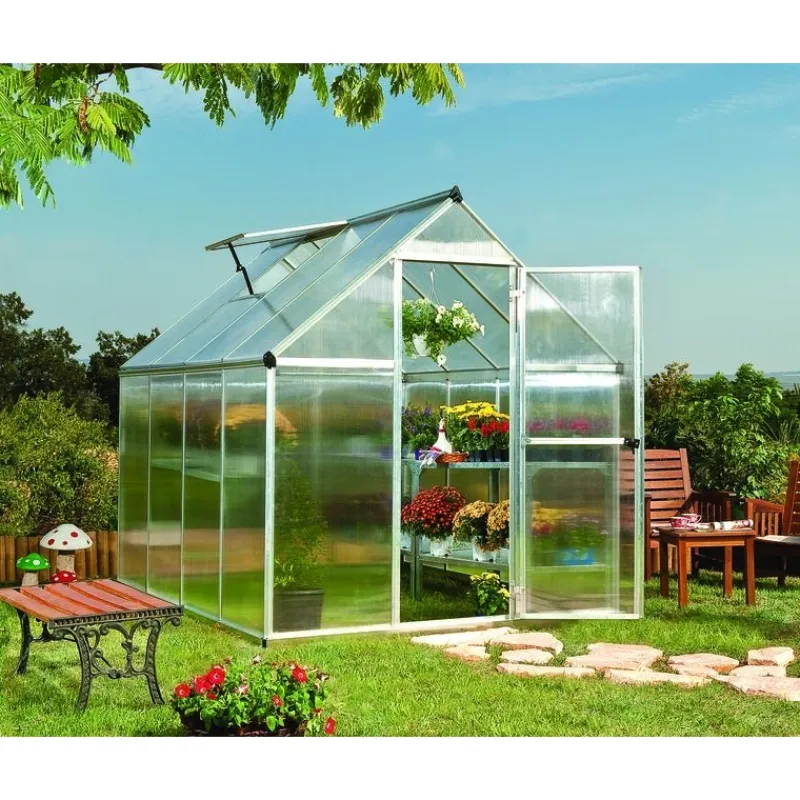 Canopia Serra Da Giardino Canopia*Mythos Doppio Strato Serra Da Giardino in Policarbonato 247X185X208 cm Argento