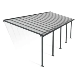 Canopia Pergole*Olympia Pergola Addossata in Alluminio 3X9.2 m Grigio