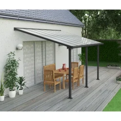 Canopia Pergole*Olympia Pergola Addossata in Alluminio 3X4.3 m Grigio