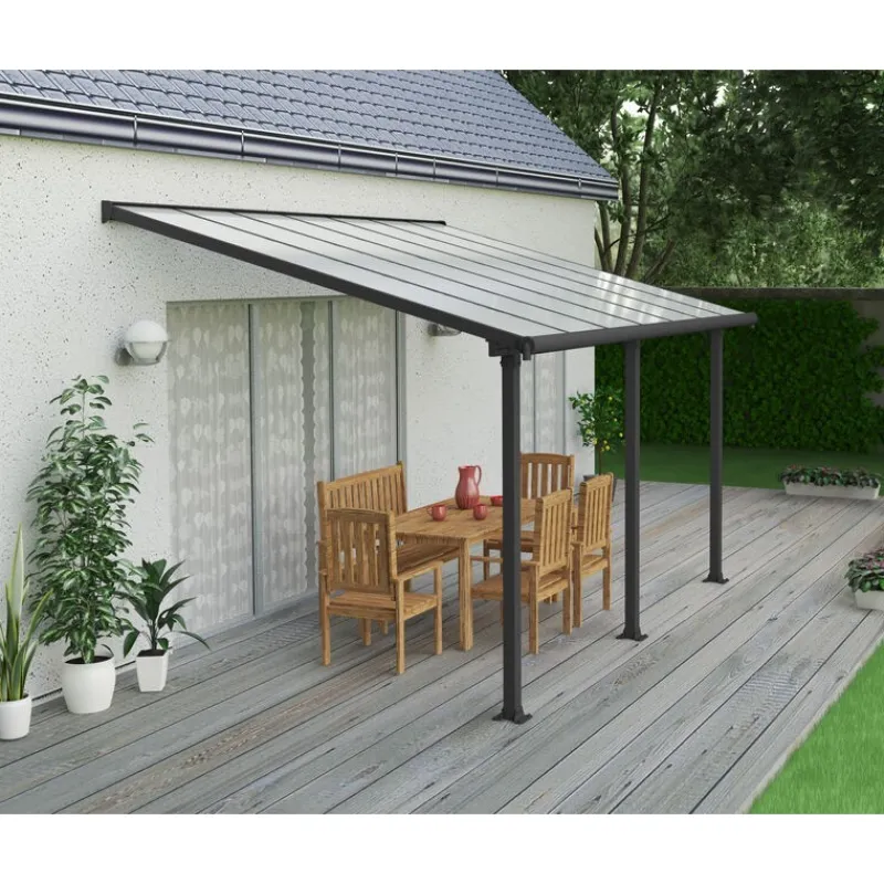 Canopia Pergole*Olympia Pergola Addossata in Alluminio 3X4.3 m Grigio