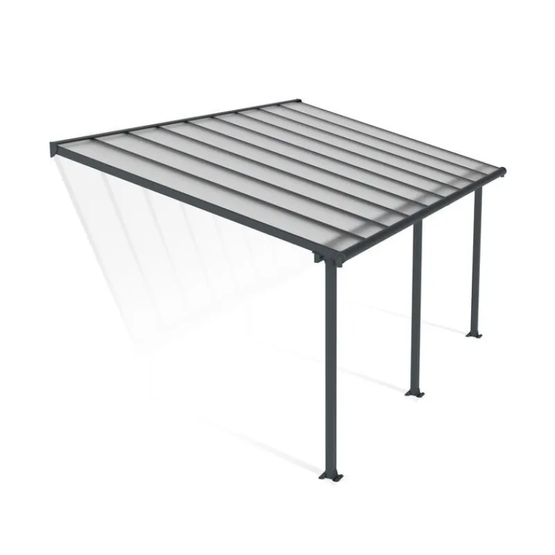 Canopia Pergole*Olympia Pergola Addossata in Alluminio 3X5.5 m Grigio