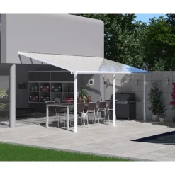 Canopia Pergole*Olympia Pergola Addossata in Alluminio 3X5.5 m Bianco