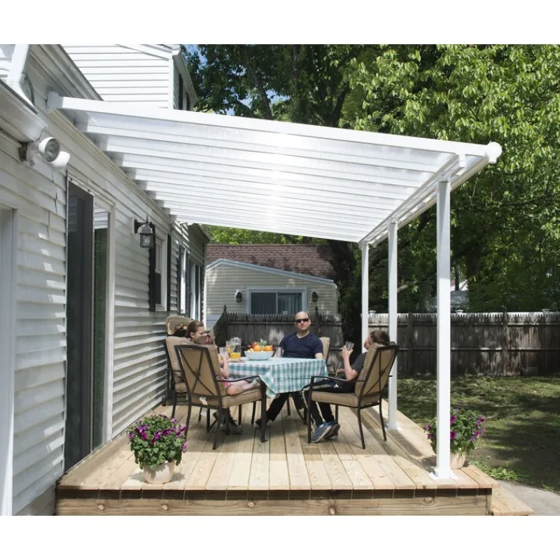 Canopia Pergole*Olympia Pergola Addossata in Alluminio 3X5.5 m Bianco