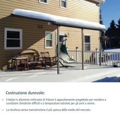 Canopia Pergole*Olympia Pergola Addossata in Alluminio 3X5.5 m Bianco