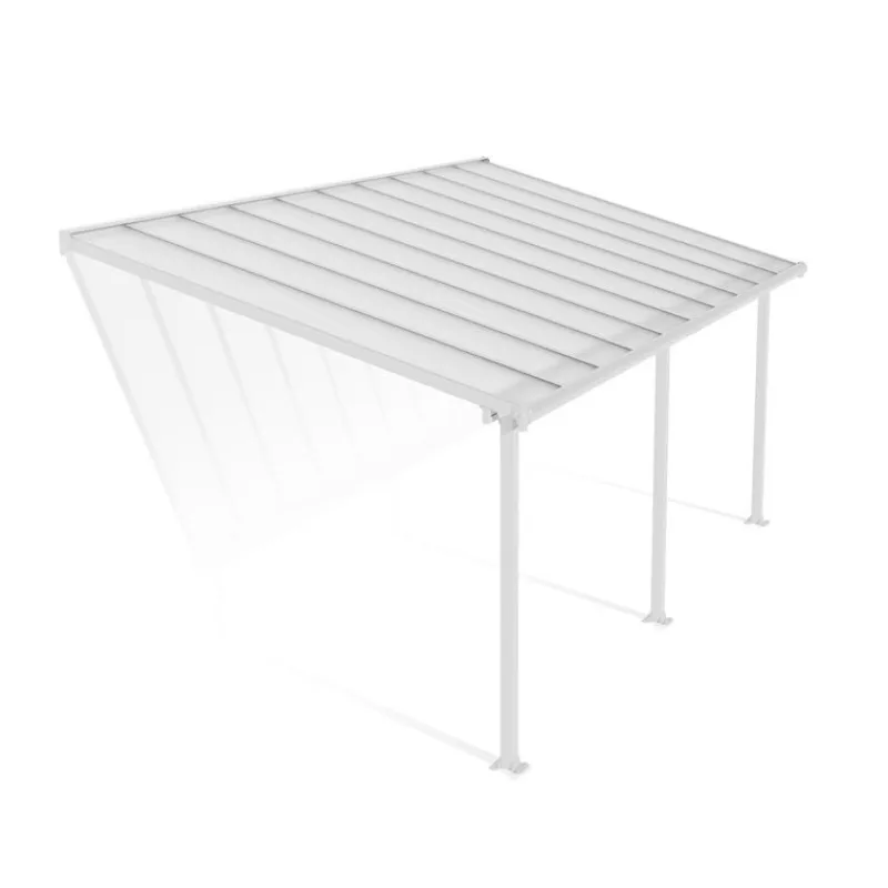 Canopia Pergole*Olympia Pergola Addossata in Alluminio 3X6.2 m Bianco