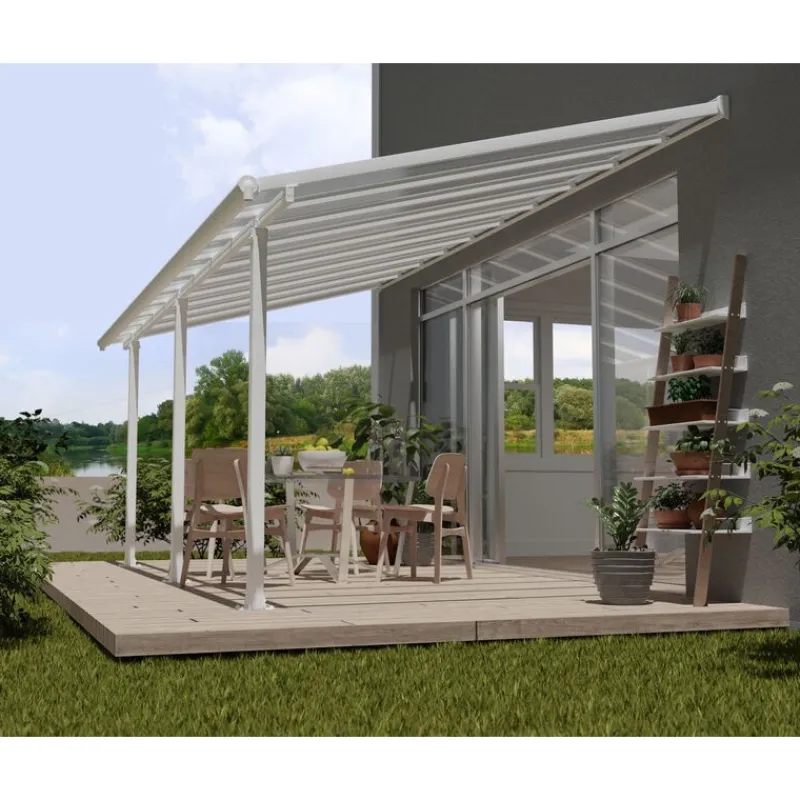 Canopia Pergole*Olympia Pergola Addossata in Alluminio 3X6.2 m Bianco