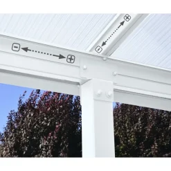 Canopia Pergole*Olympia Pergola Addossata in Alluminio 3X7.4 m Bianco