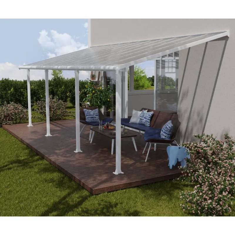 Canopia Pergole*Olympia Pergola Addossata in Alluminio 3X8.6 m Grigio