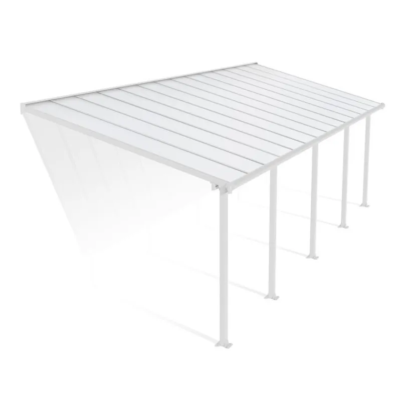 Canopia Pergole*Olympia Pergola Addossata in Alluminio 3X8.6 m Bianco