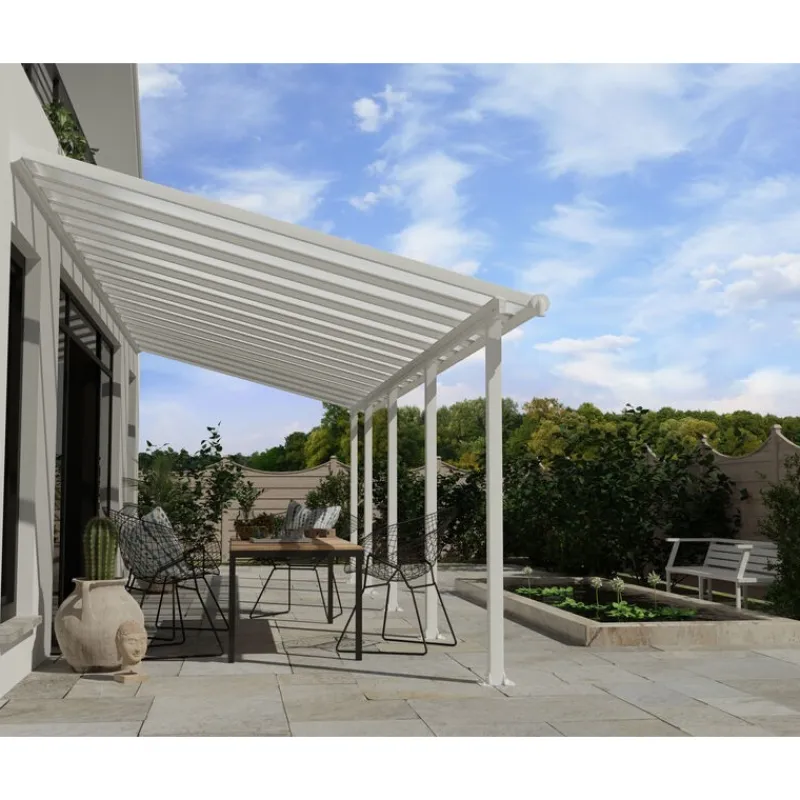 Canopia Pergole*Olympia Pergola Addossata in Alluminio 3X8.6 m Bianco