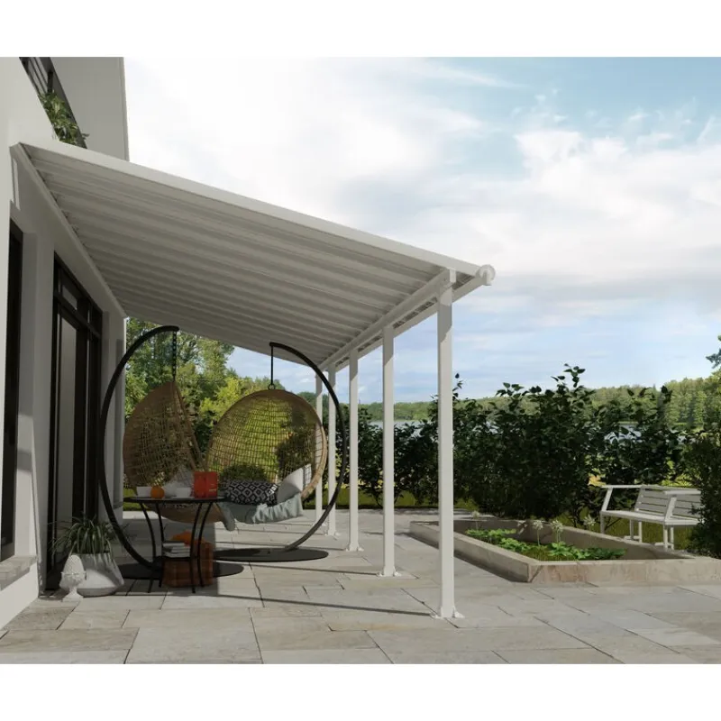 Canopia Pergole*Olympia Pergola Addossata in Alluminio 3X8.6 m Bianco