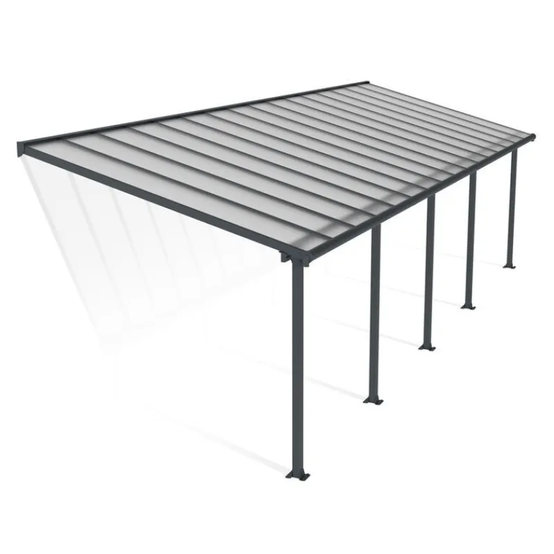 Canopia Pergole*Olympia Pergola Addossata in Alluminio 3X9.8 m Grigio