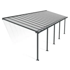 Canopia Pergole*Olympia Pergola Addossata in Alluminio 3X9.8 m Grigio